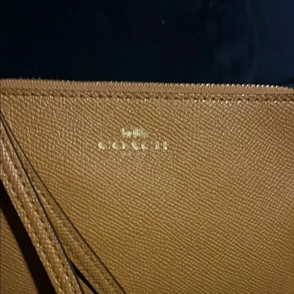 Coach Tan Leather Clutch Wristlet - Picture 2 of 5